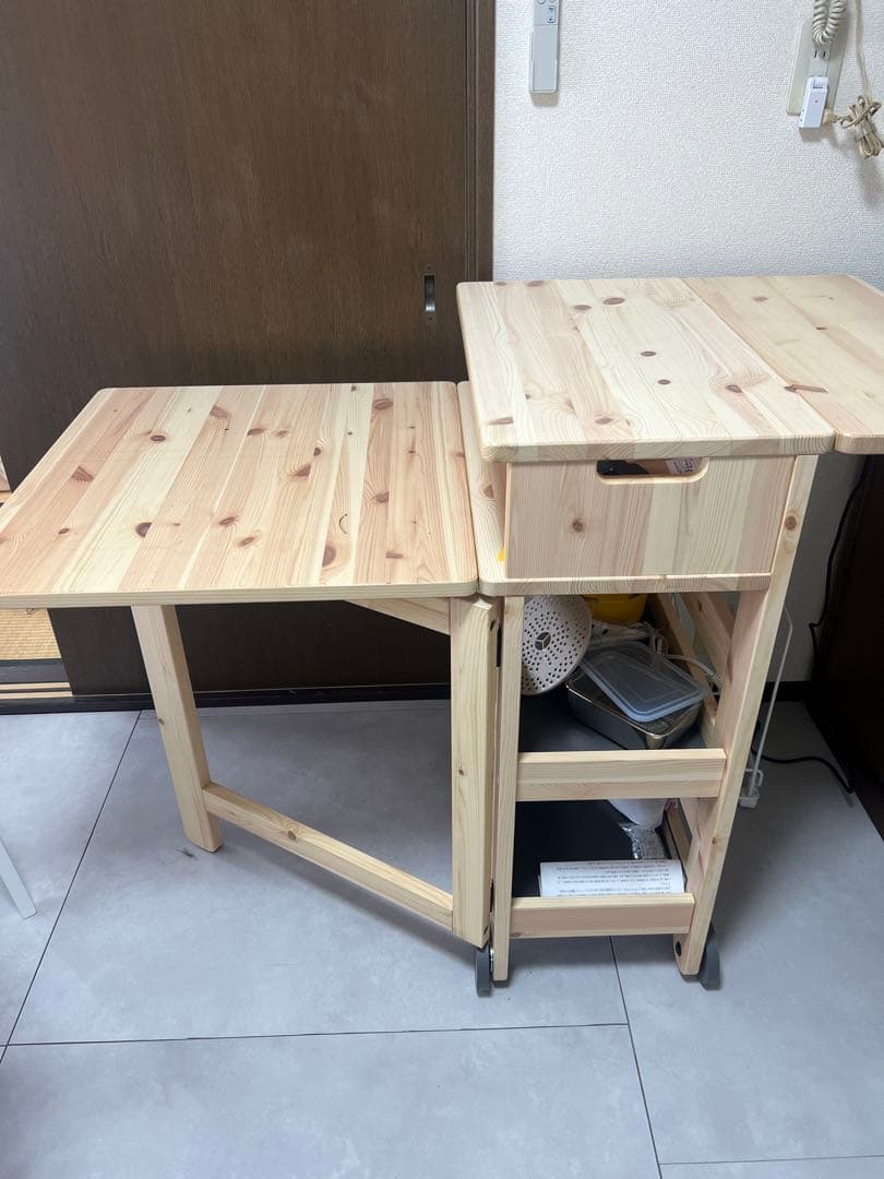 IKEA RESARÖ 可動式ドロップリーフテーブル レーサロー ほぼ新品