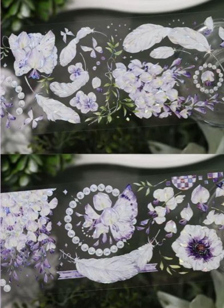 贝壳光 6.5cm×10m 陌上紫藤 海外マステ 海外マスキングテープ 花 藤