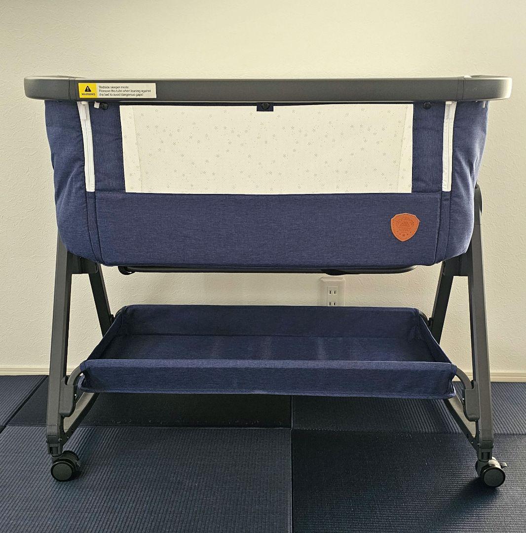 【美品】HZDMJ ベビーベッド ネイビー HZDMJ 2024最新モデル 添い寝 ベビーベッド ミニ 持ち運び 折りたたみ