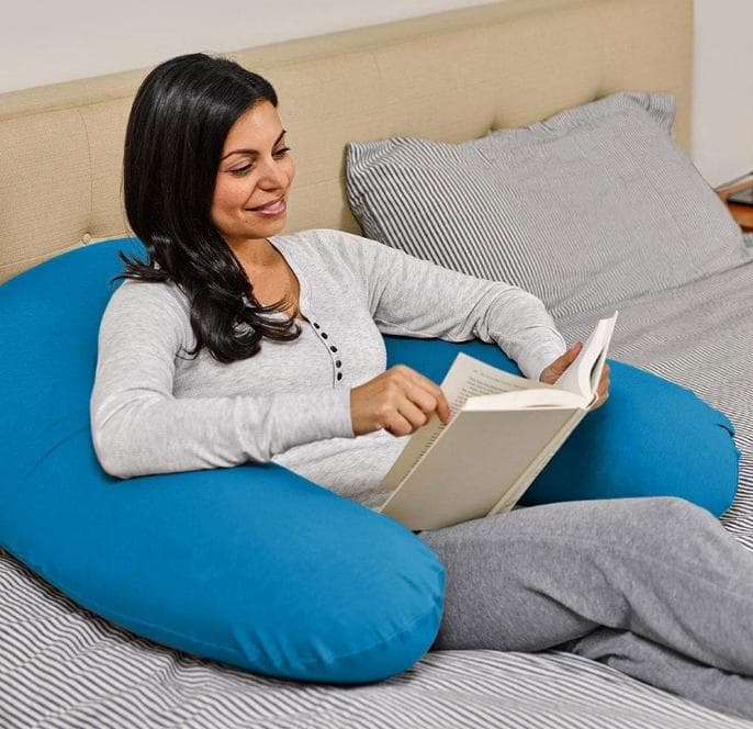 送料無料】ヨギボーサポート アクアブルー U字型ビーズクッション