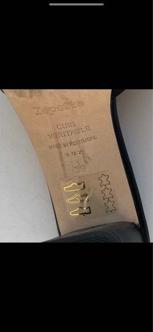 超美品☆Repetto サンダル 本革 リボン 黒　1227T 24.5cm