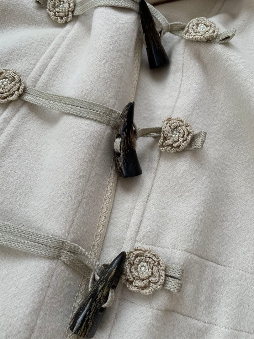 INGEBORG インゲボルグ ダッフルコート フード付き 裏地総柄 - メルカリ