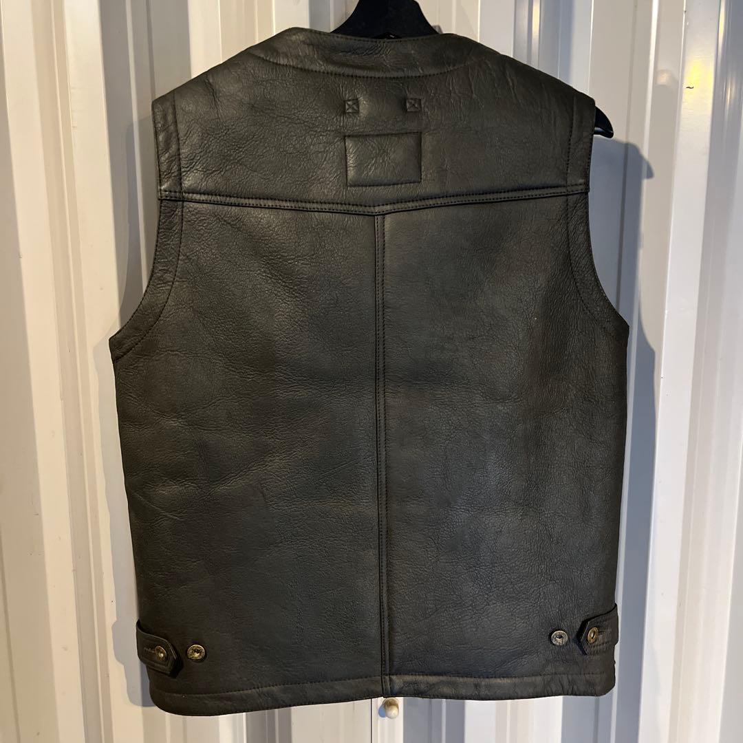 vin&age ムートンベスト シープスキン レザーベスト - メルカリ
