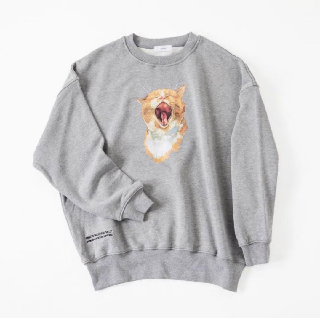 HARAPECO Neko Sweat(Akubi)-グレー