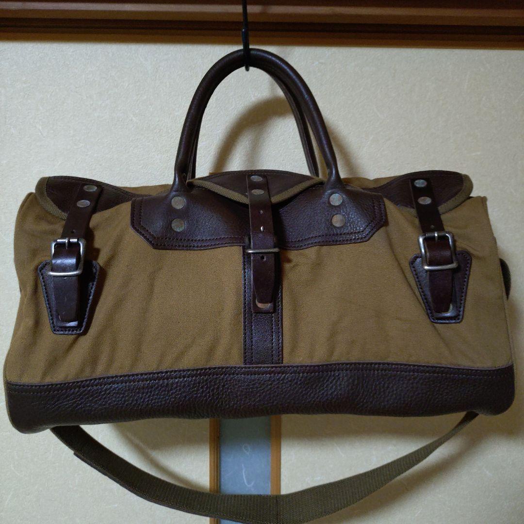 ウエアハウス WH5218 レザー＆キャンバス ボストンバッグ ブラウン WAREHOUSE（ウエアハウス） ウェアハウス レザー ＆ キャンバス