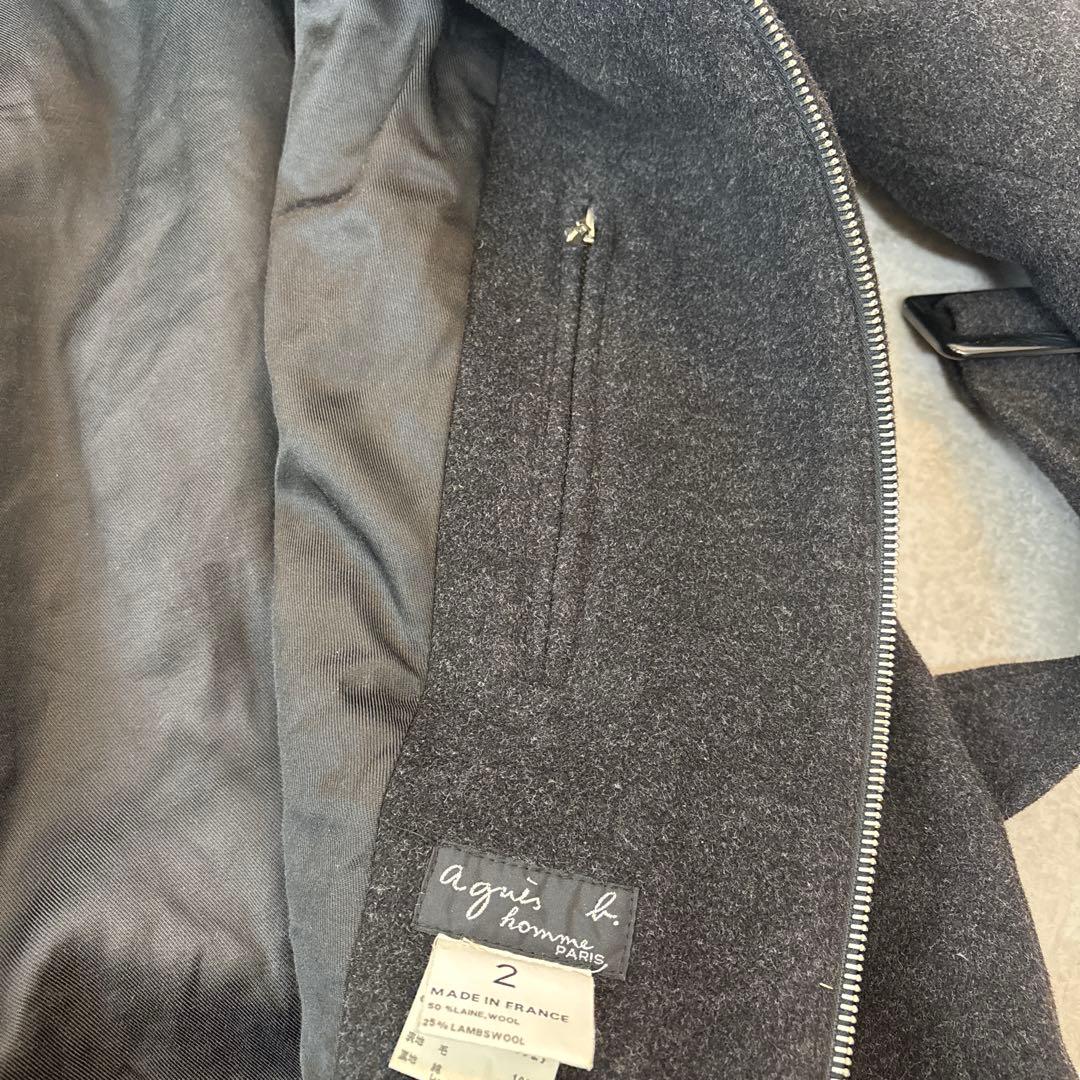 90s フランス製 アニエスベー ririジップ ウール ジップアップコート 2