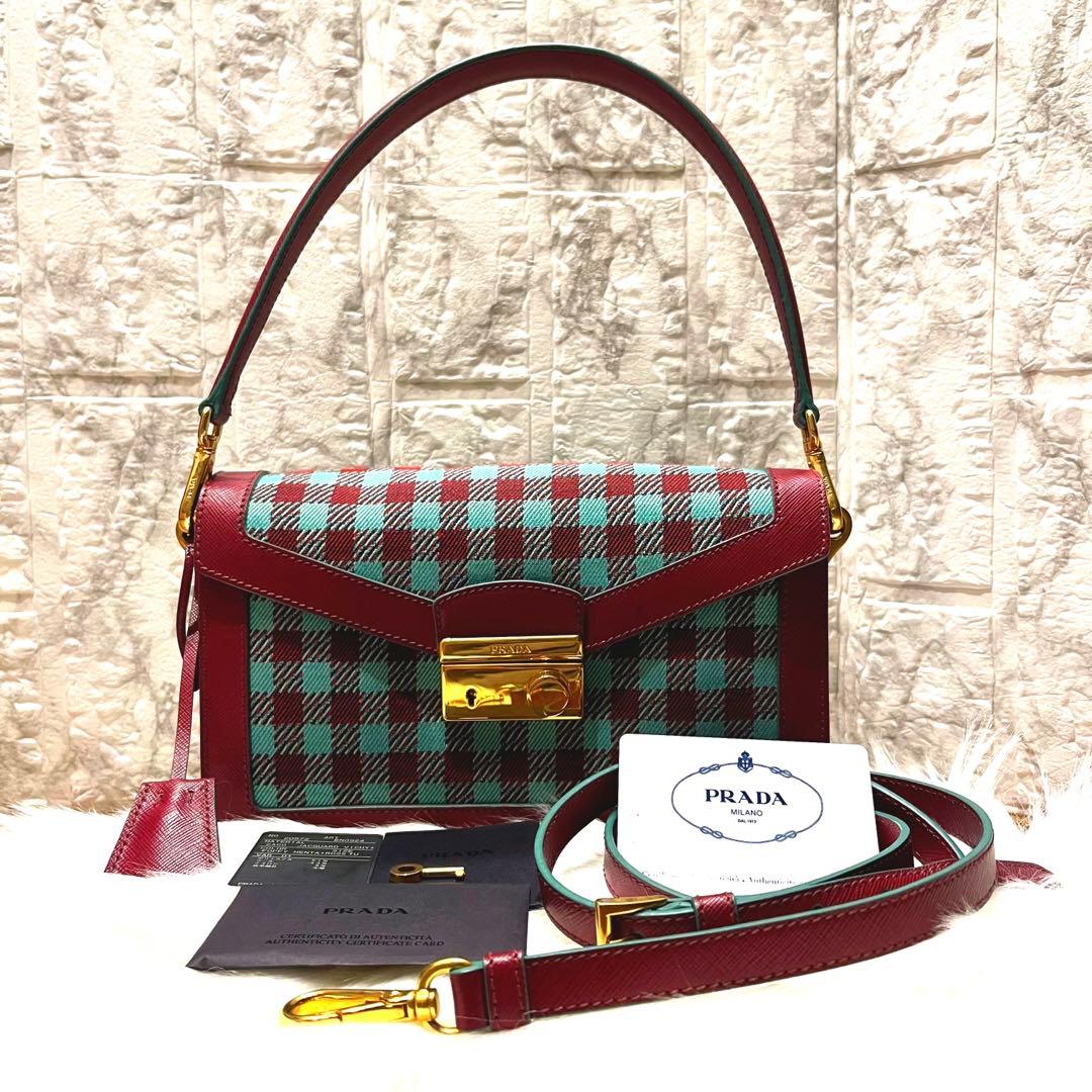 極美品✨✨プラダ ハンドバッグ ショルダーバッグ 2way ギンガム