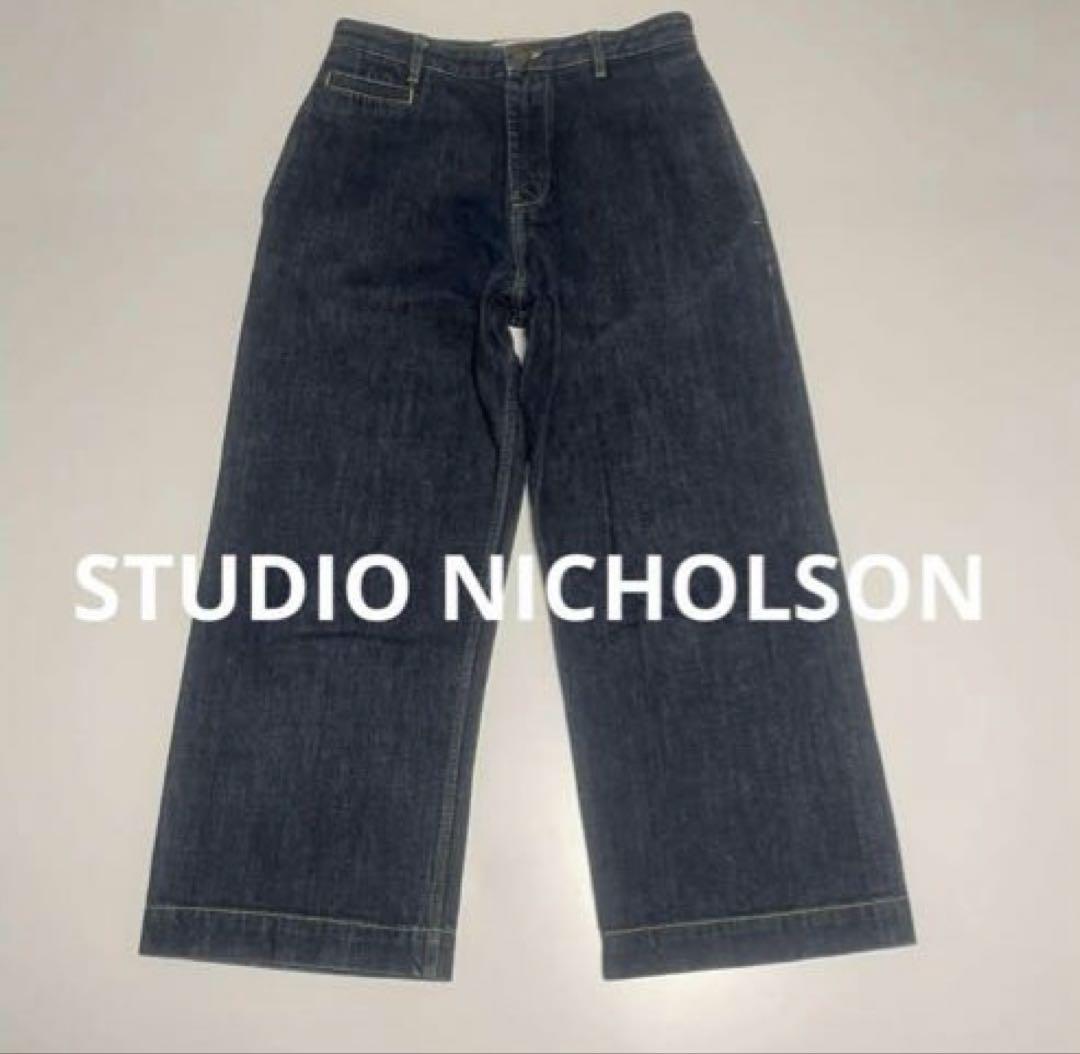スタジオニコルソン　PYAD SELVEDGE DENIM Mサイズ STUDIO NICHOLSON (スタジオニコルソン) PYAD SELVEDGE DENIM OPTIC WHITE
