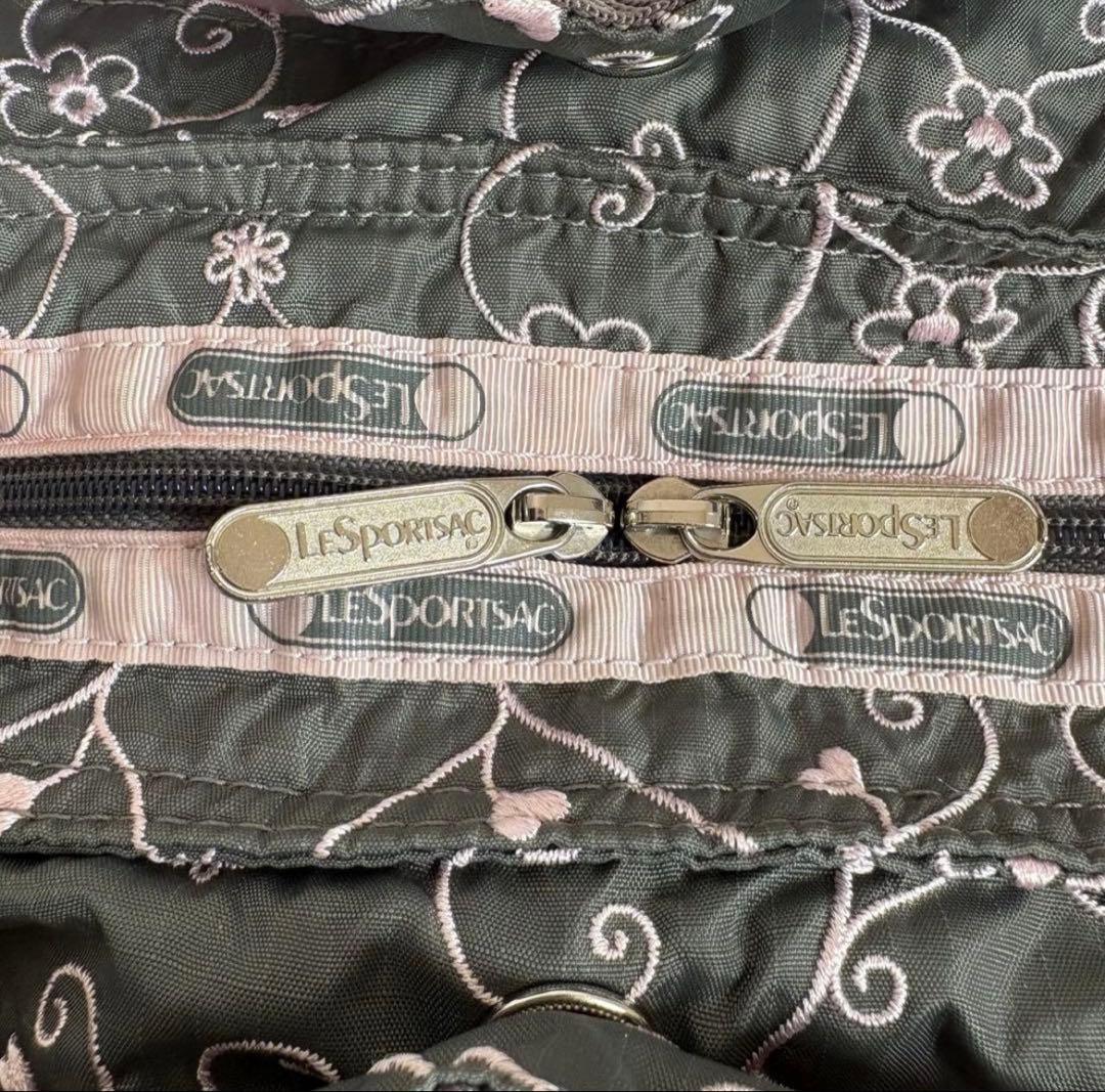 レスポートサック ハワイ限定 グレー ヴァイン ハンドバッグ 刺繍 変色