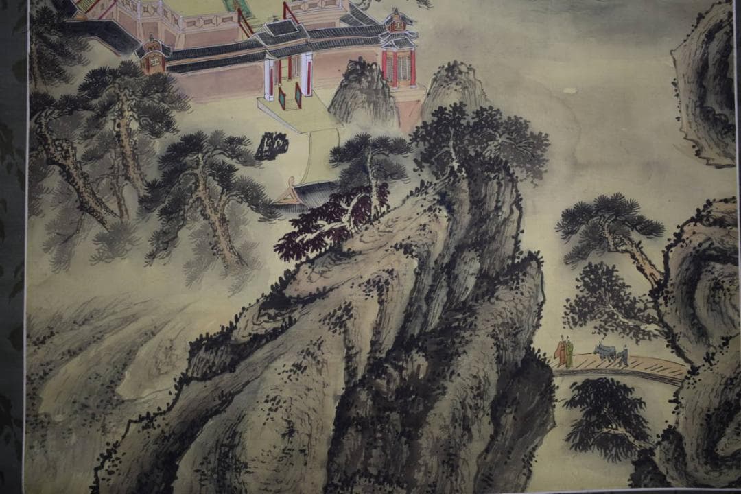 真作/揚浩/蓬莱仙島/蓬莱山図/布袋屋掛軸HF-745 - メルカリ