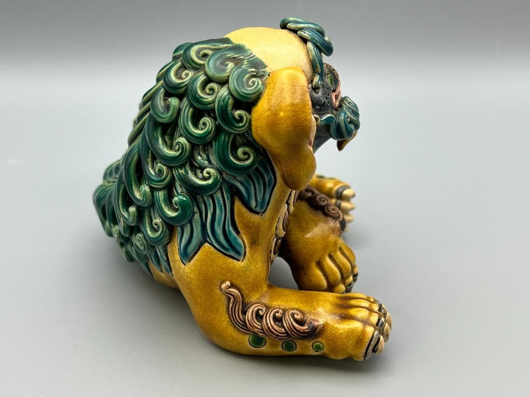 両獅子 置物 智盧 陶光 林智信 交趾焼 陶磁器 台湾交趾