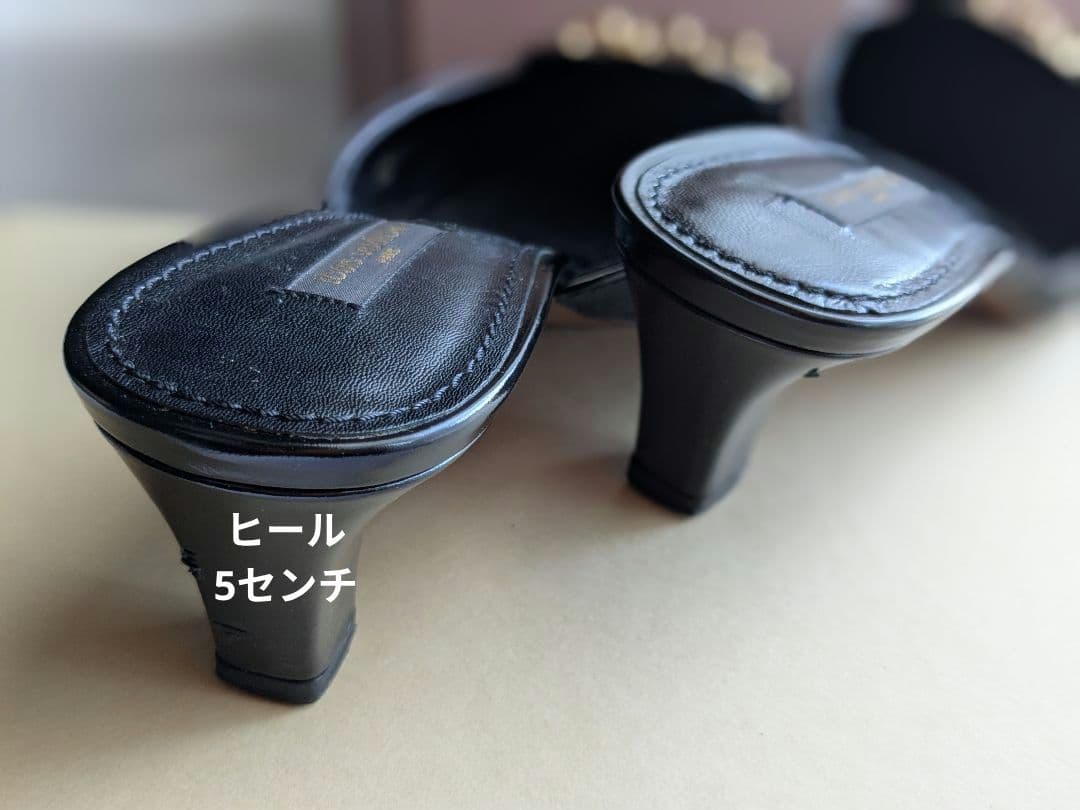 お値下げ）LOUIS VUITTON ブラック チェーンミュール 37.5