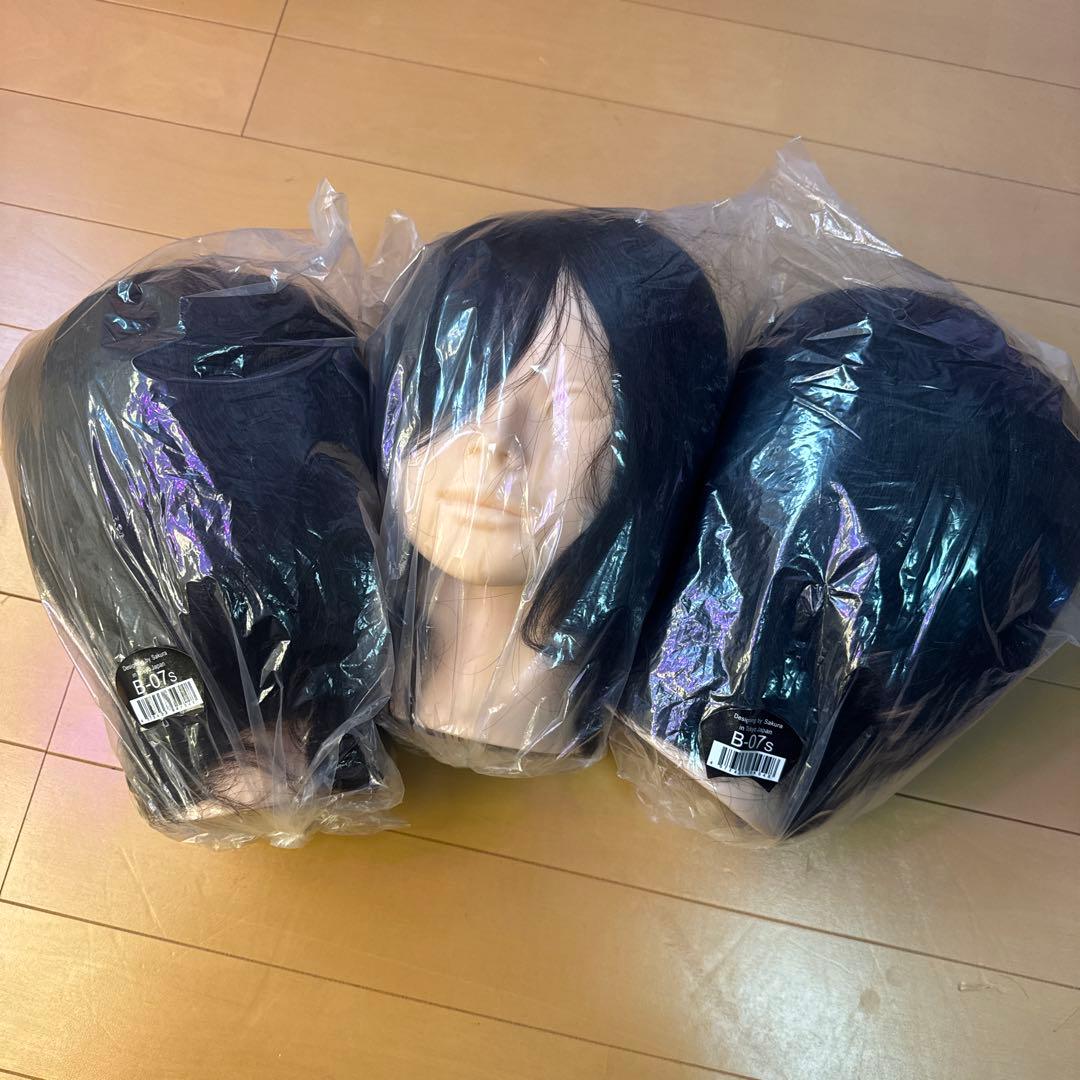 カットウィッグ 3個セット 練習用ウィッグ DuoColor 100%人毛 練習用 2色 カットウィッグ 12体セット｜美容ハサミ