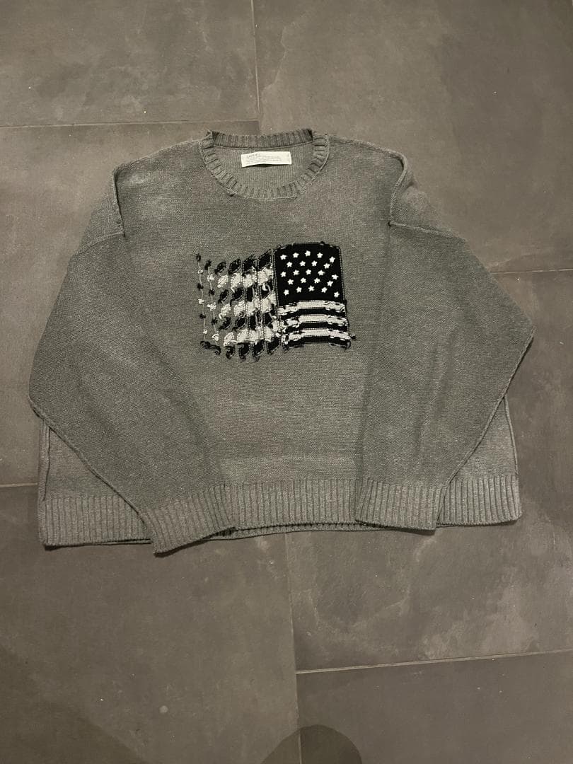 DAIRIKU ダイリク 星条旗 ニット アメリカ国旗 ワンサイズ グレー