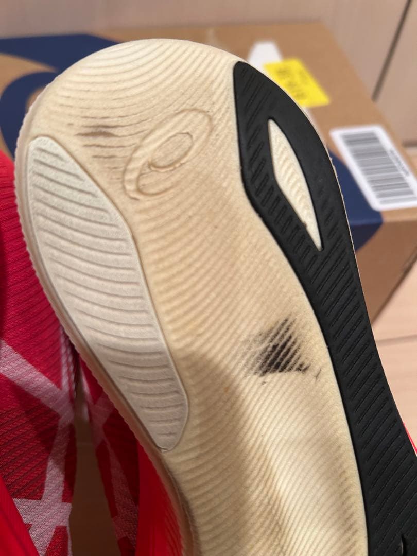 く*め様 ASICS メタスピード　エッジプラス　レッド　25.5cm