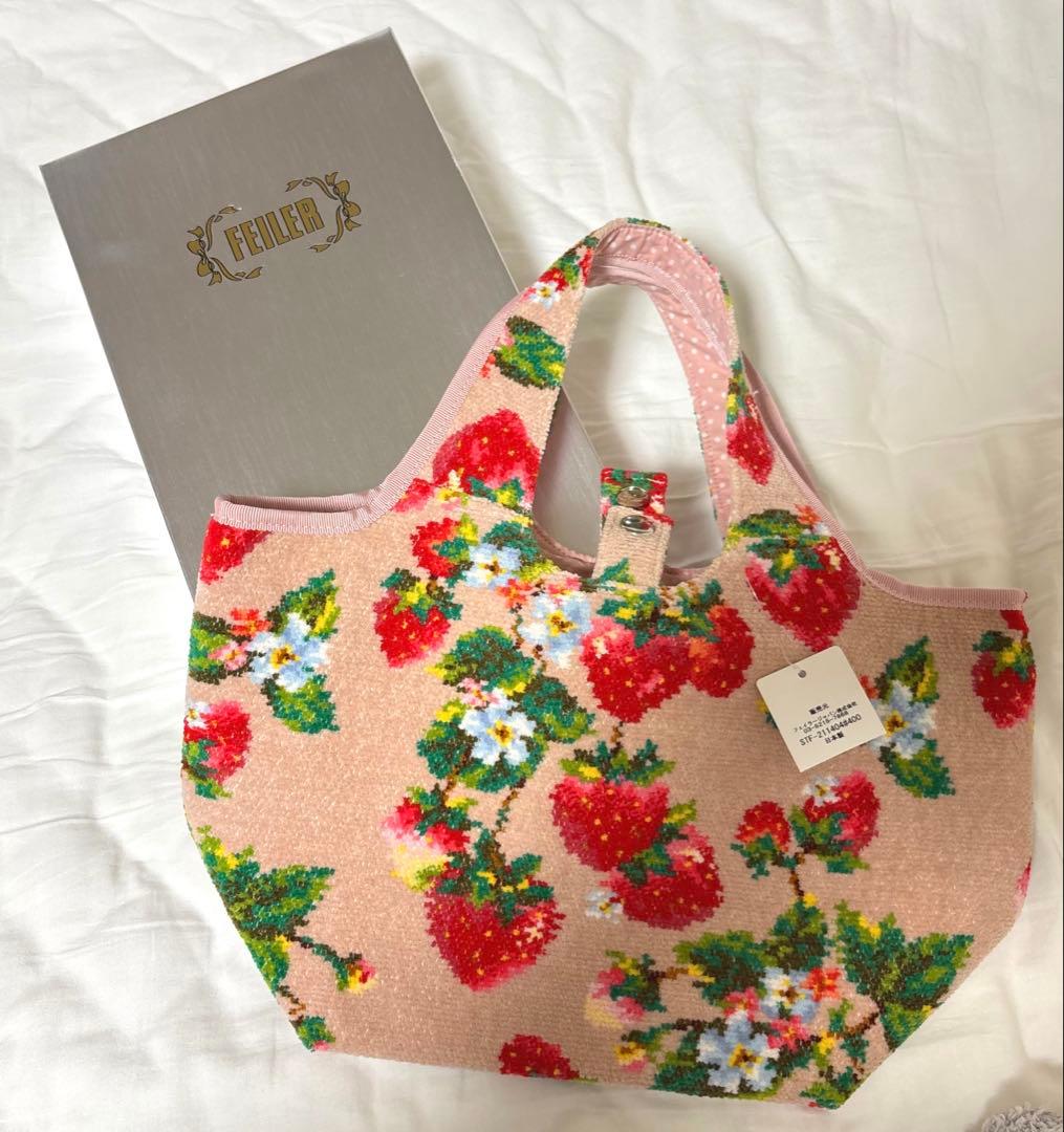 FEILER】トートバッグ ストロベリーフィールド いちご 総柄