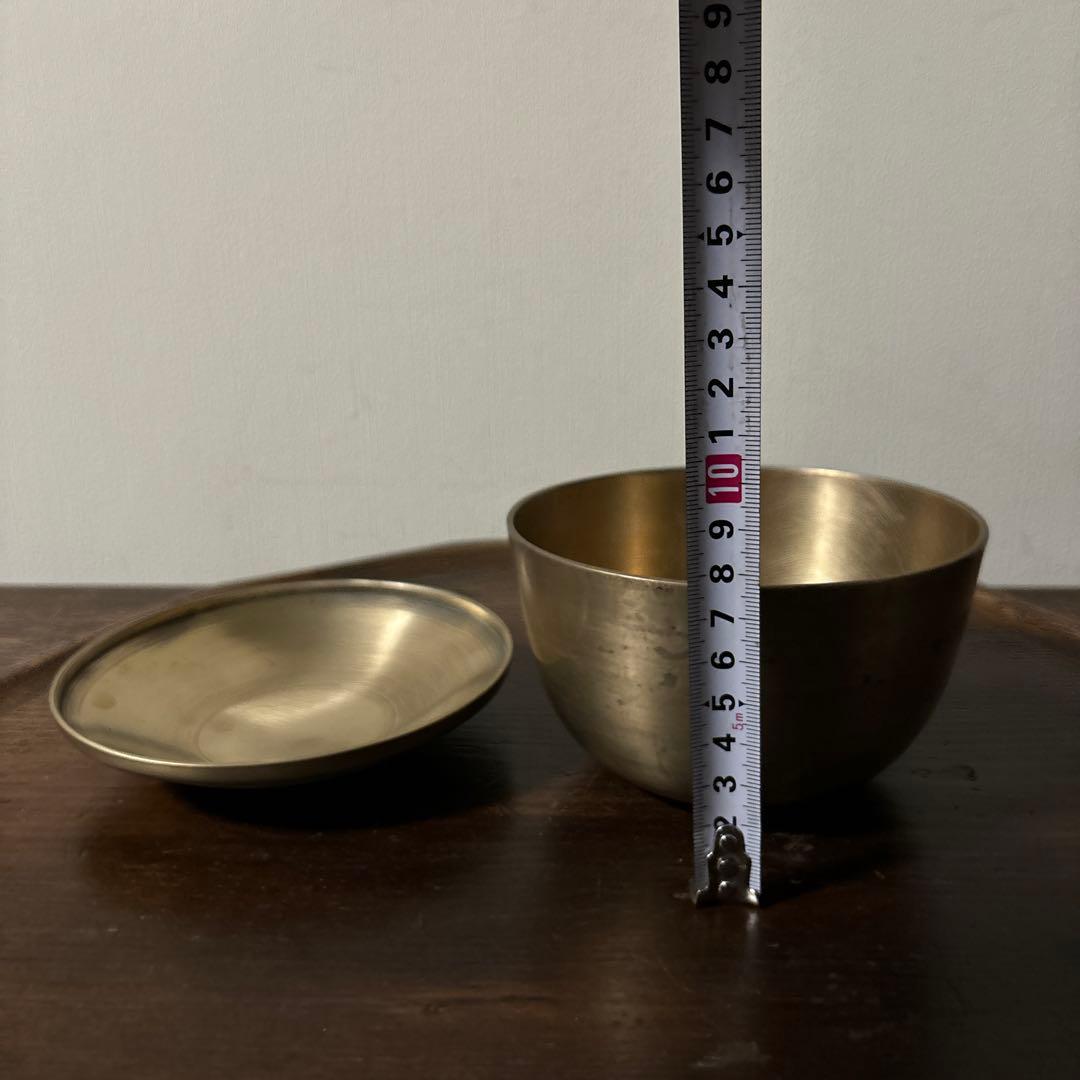 韓国 古い真鍮製の器 3点 その16アンティーク 古道具 韓国骨董 李朝