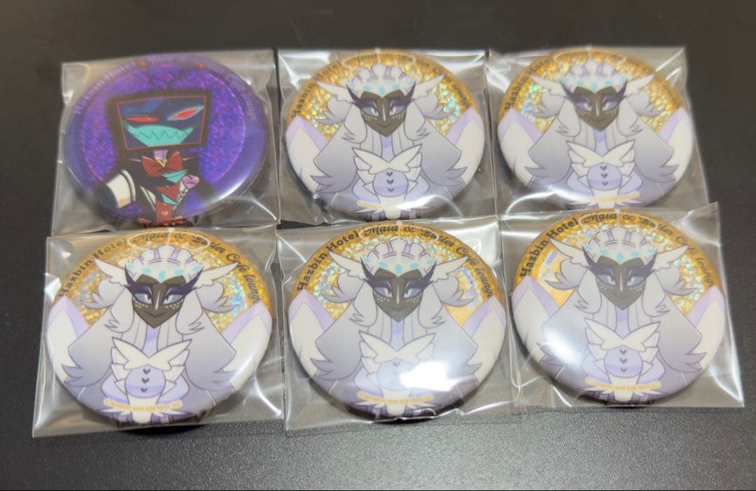 ハズビンホテル アニカフェ グリッター缶バッジ VOX セラ セット