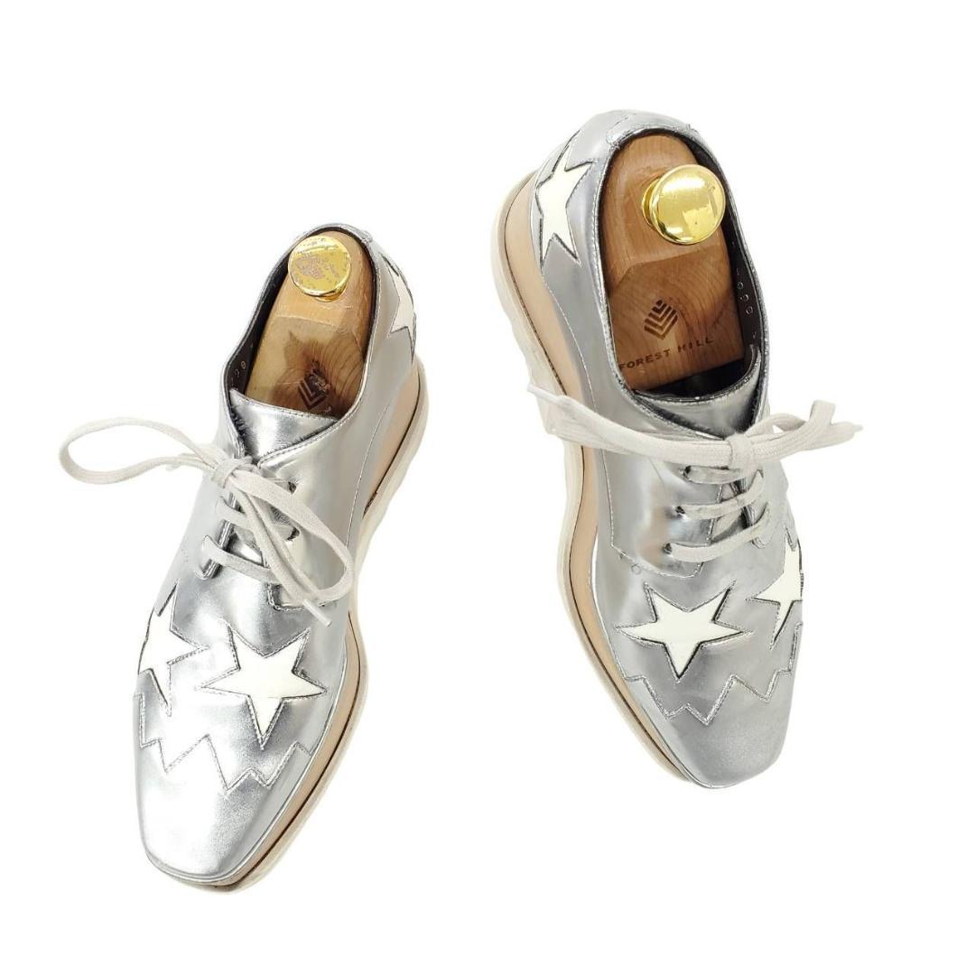 ステラマッカートニー エリス 厚底 シルバー スター レースアップ EU36
