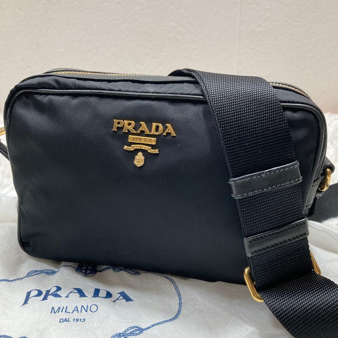 極美品 現行！プラダ ショルダーバッグ テスート メタルロゴ ナイロン