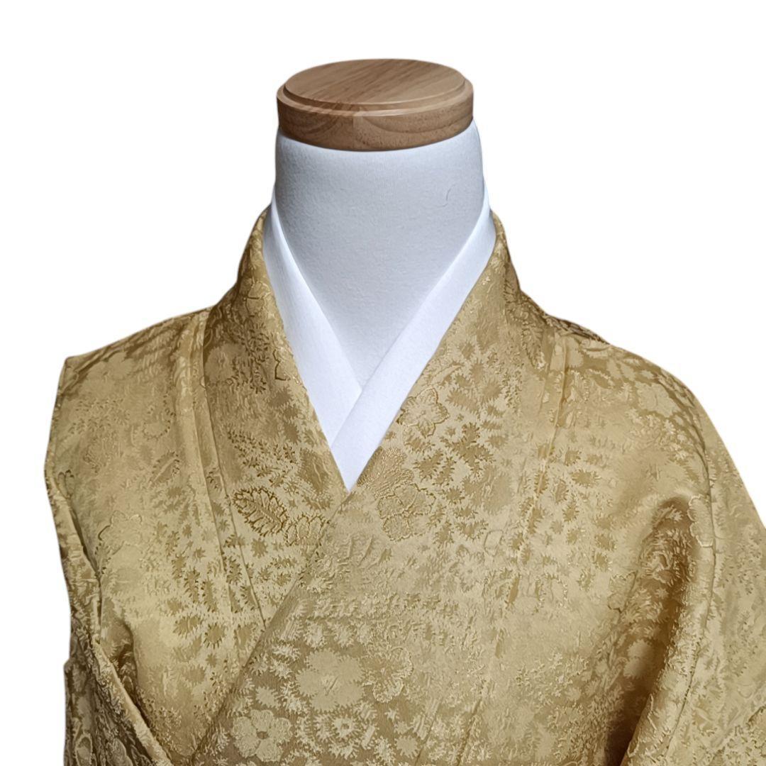 み*3様 ☆18 えっと 色無地 花地紋 山吹色 ふくよかさん トールサイズ