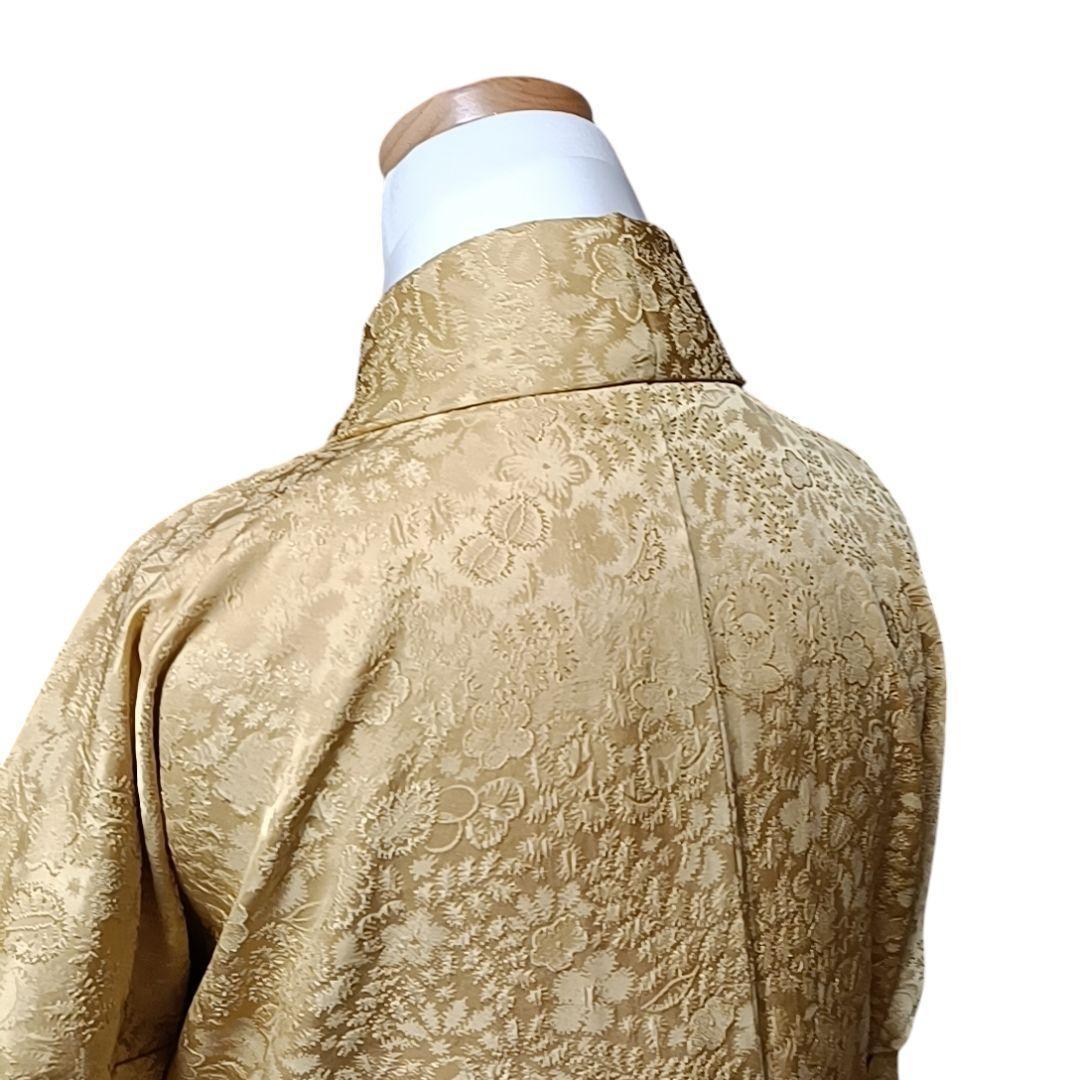 み*3様 ☆18 えっと 色無地 花地紋 山吹色 ふくよかさん トールサイズ