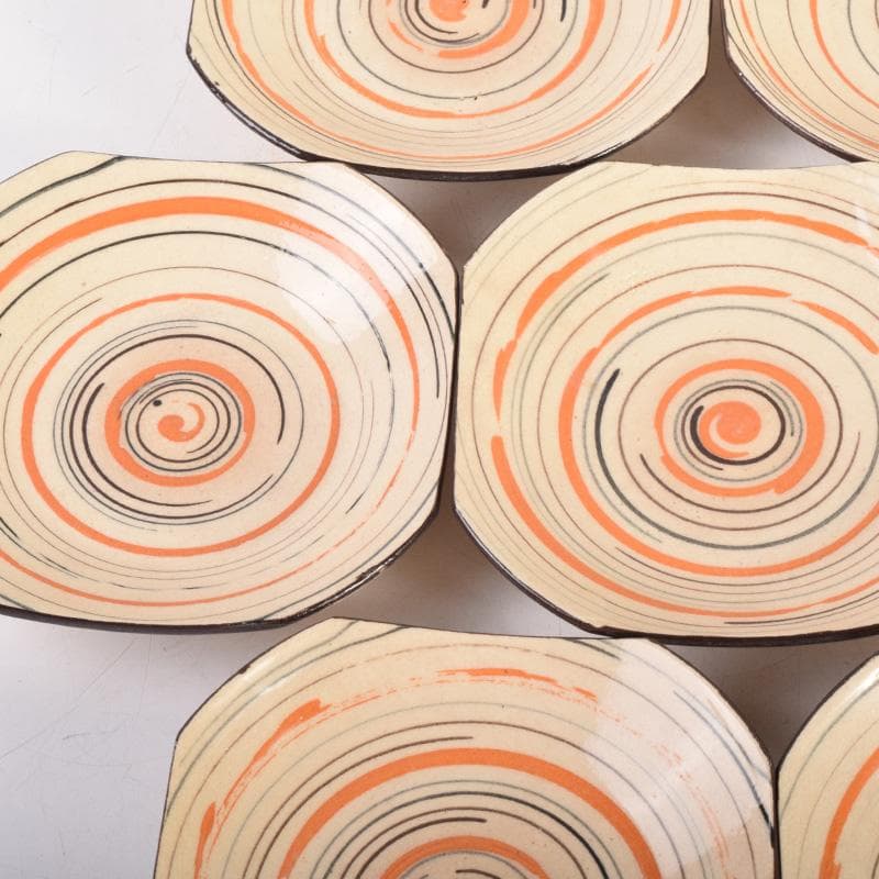 和食器 渦巻文 八角皿 八客 時代箱 C 7941