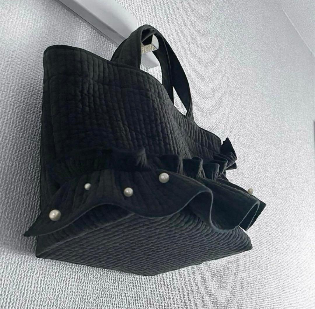 Tricker's／特注モデル 新作♡ヌビバッグ フリルギャザー ブラック