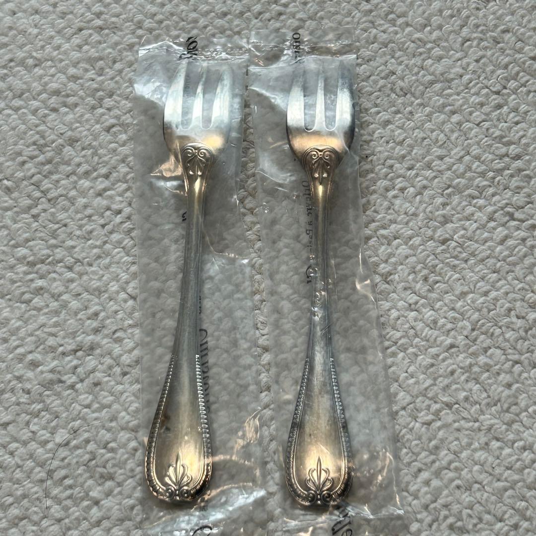 新品未開封品 クリストフルシルバー マルメゾン ケーキフォーク 2客