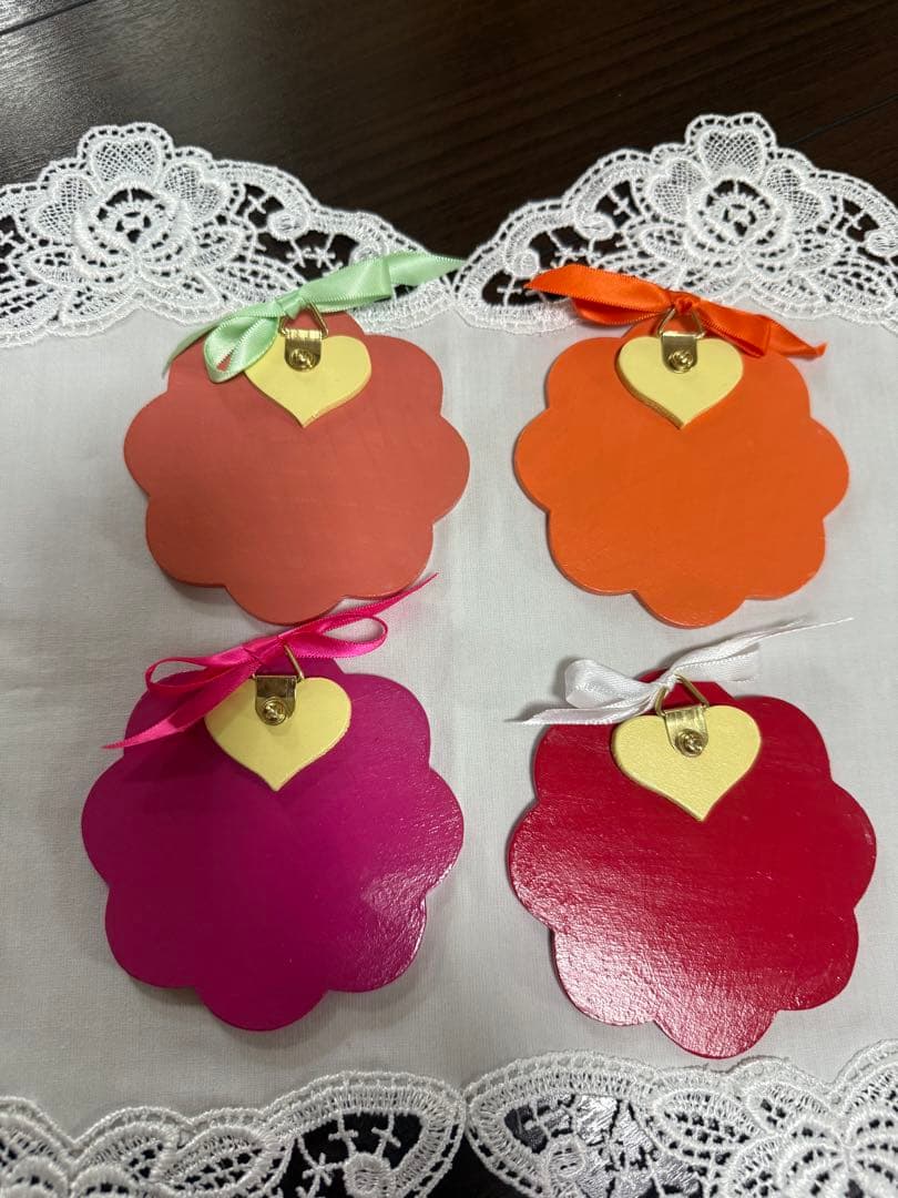 トールペイント作品 ひな祭り 木製 壁掛け リボン付き 春夏秋冬の飾り