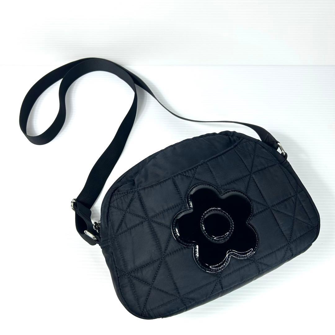 極美品☆Mary Quant ショルダーバッグ キルティング デイジー ブラック