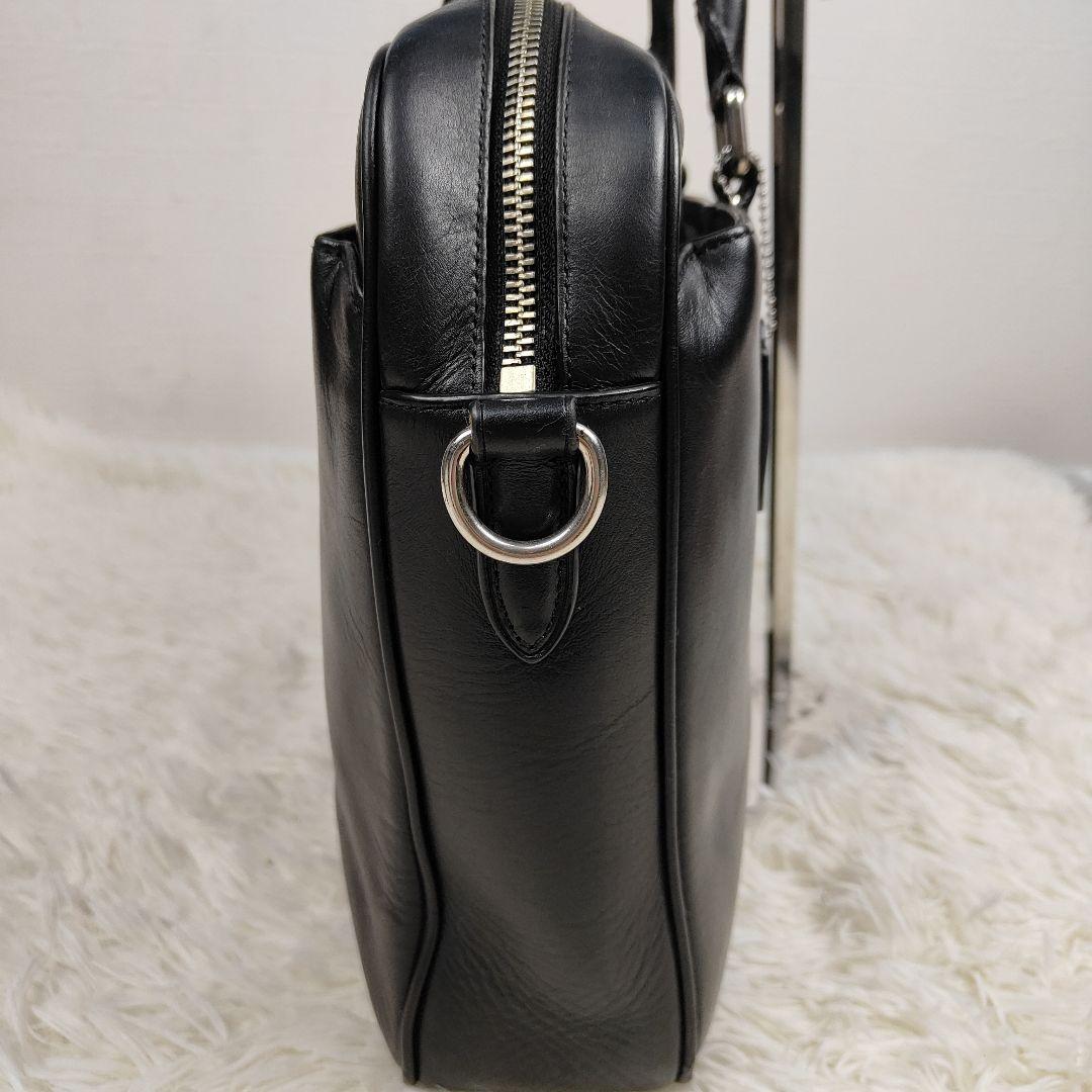 COACH ビジネスバッグ 2way 斜め掛け 多収納 ショルダー レザー 黒