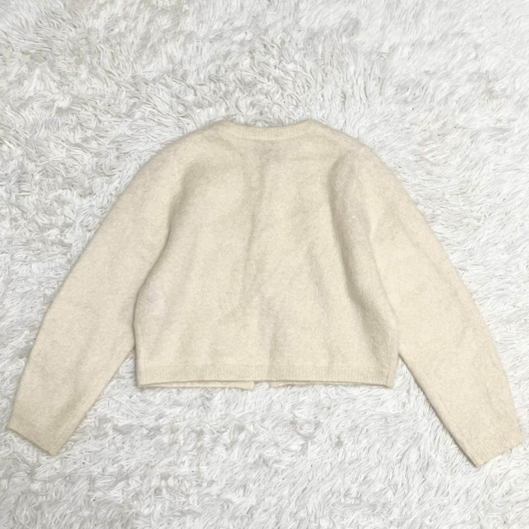 ルルウィルビー モヘア ショート丈 カーディガン ビジューボタン