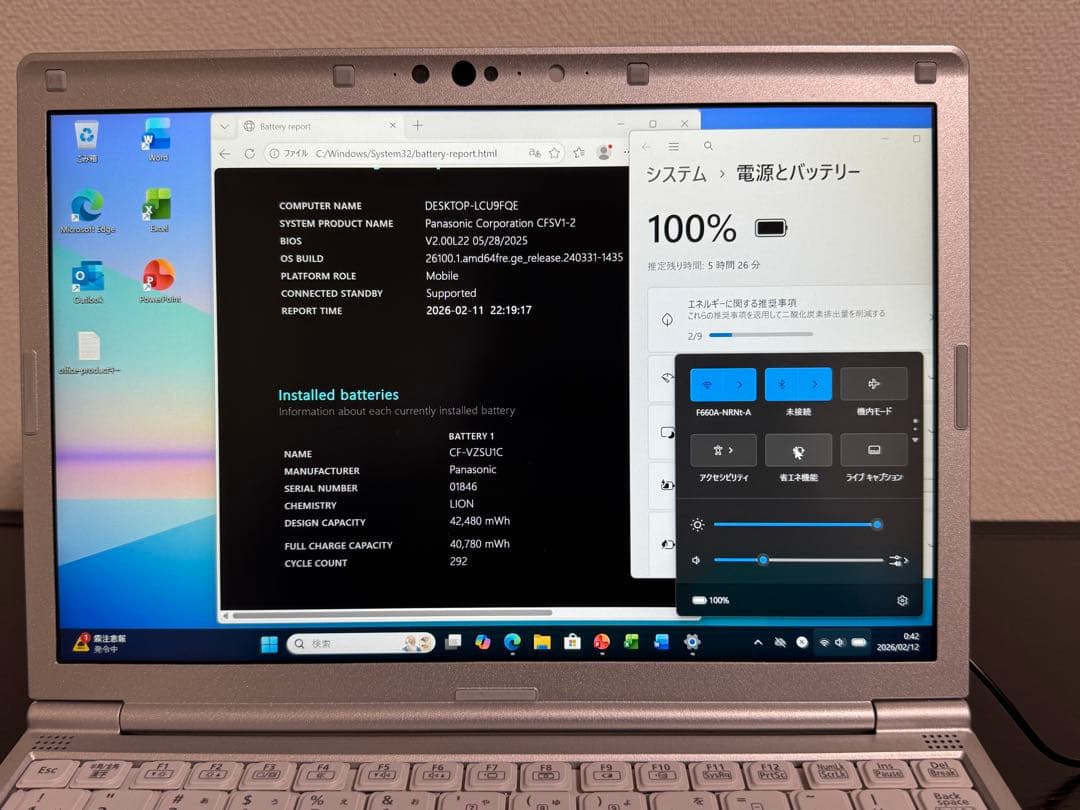 累積3440h CF-SV1 16GB 256GB Office バッテリ95% - メルカリ