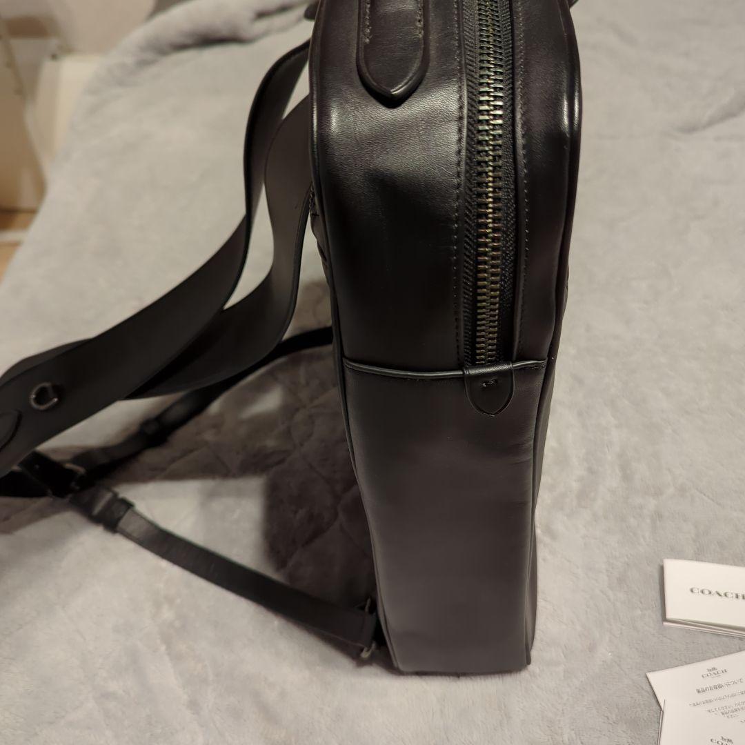 使用回数5日】COACH ブラック レザービジネスバッグ リュック紐収納可