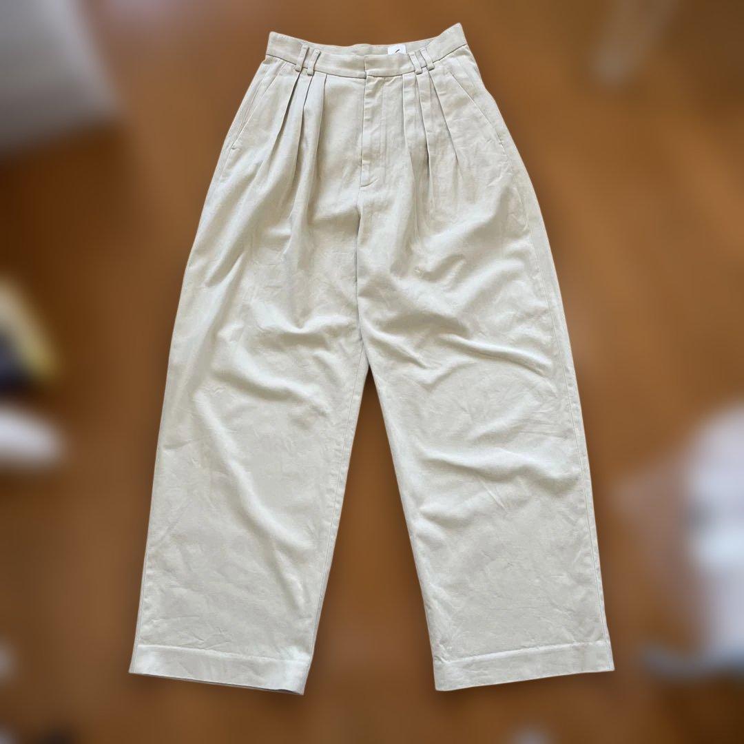 6(ROKU)＞コットンレーヨン タックパンツ 34 - メルカリ