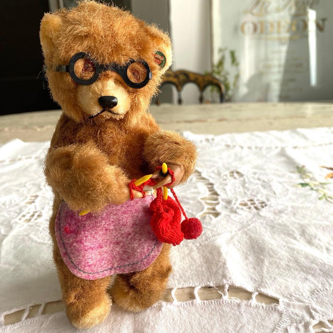 アンティーク ビンテージベア ゼンマイ仕掛け 編み物ベア max carl