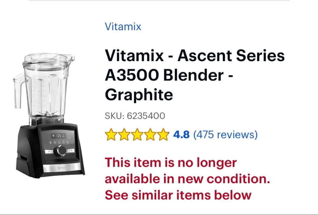 未開封 Vitamix - Ascent Series A3500 64ozlpselfdetect.png