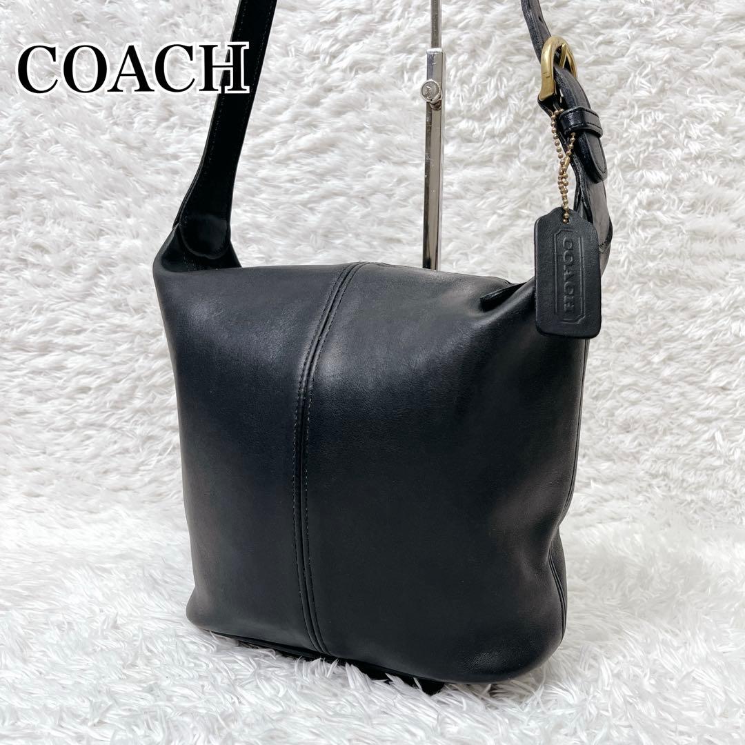 COACH コーチ バケツ型 ファスナー オールレザーショルダーバッグ チャーム COACH コーチ バケツ型 ファスナー オールレザーショルダーバッグ