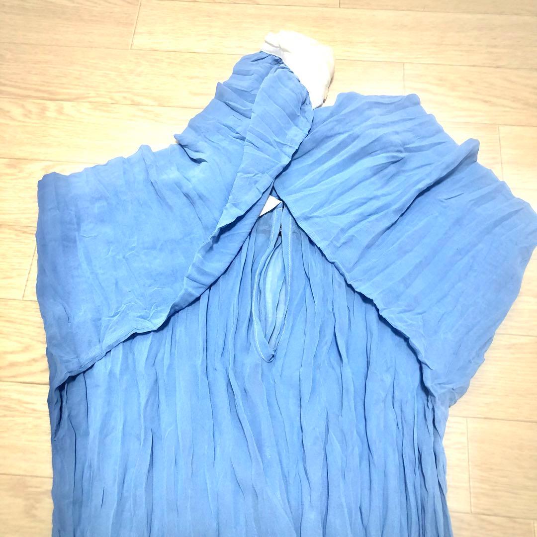 トリココムデギャルソン プリーツ加工ワンピース シフォンジョーゼット