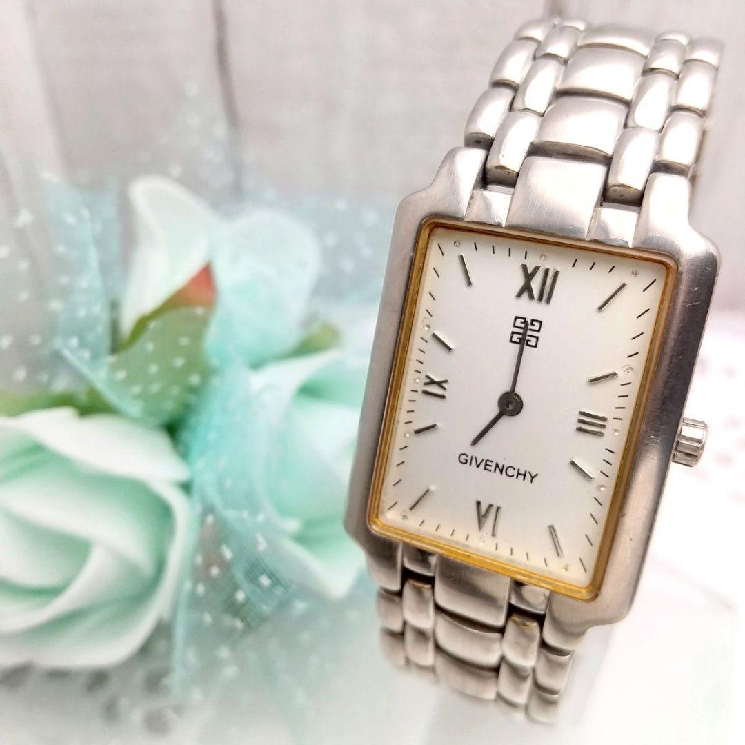 稼働品 ジバンシー 腕時計 男女両用 レクタンギュラー ヴィンテージ
