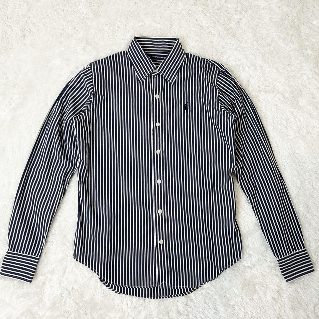 美品 ラルフローレンスポーツ 長袖 ストライプシャツ ポニー刺繍 S〜M