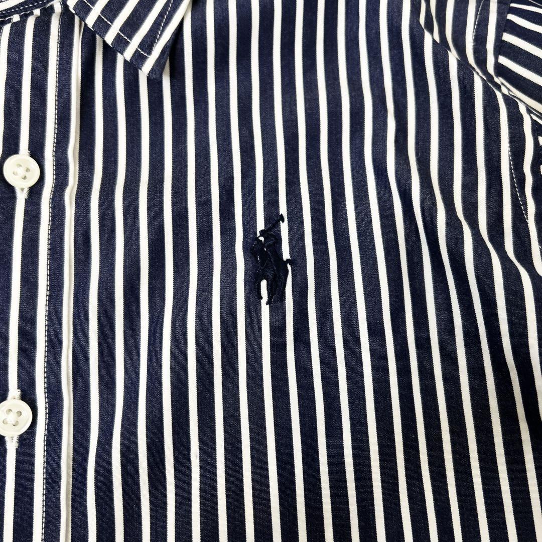 美品 ラルフローレンスポーツ 長袖 ストライプシャツ ポニー刺繍 S〜M