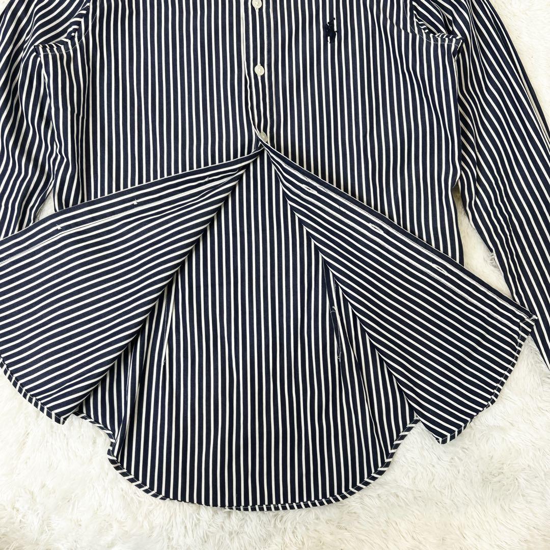 美品 ラルフローレンスポーツ 長袖 ストライプシャツ ポニー刺繍 S〜M