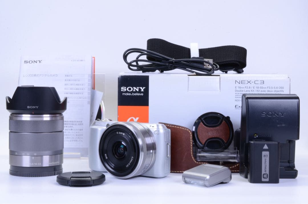 SONY NEX-C3 ダブルズームキット 動作確認済み　おまけケース付き Amazon.co.jp: SONY デジタル一眼カメラ α NEX-C3 ダブルレンズキット