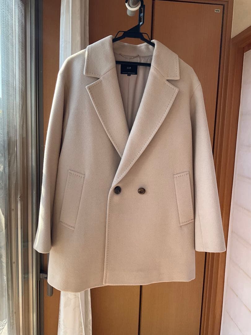 23区　38 ベージュ ダブルブレスト ウールコート Mサイズ 婦人 カシミヤ混ダブルブレストコート | 無印良品