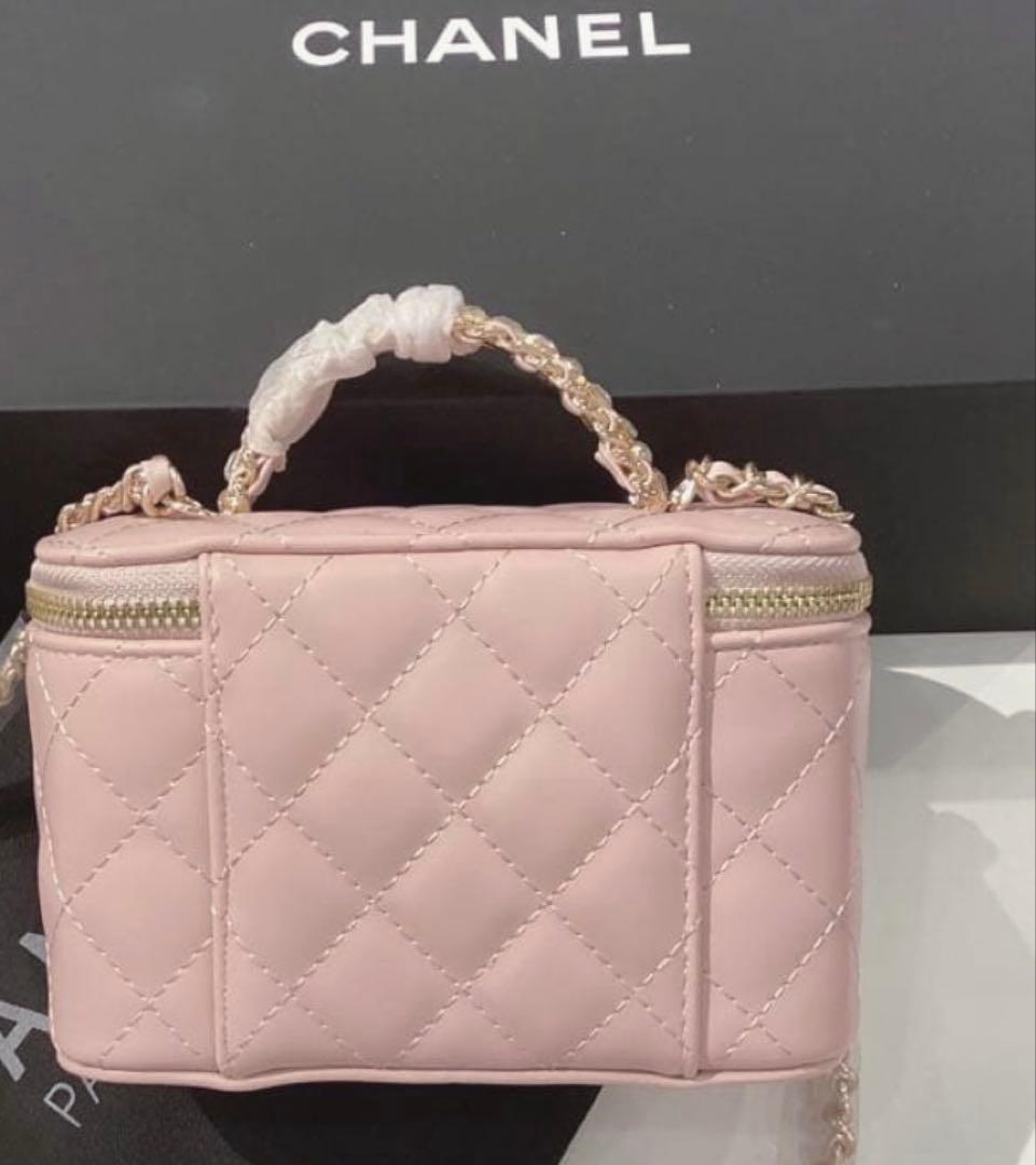 新品☆ シャネル ラインストーンハンドルバニティ ピンク ノベルティ