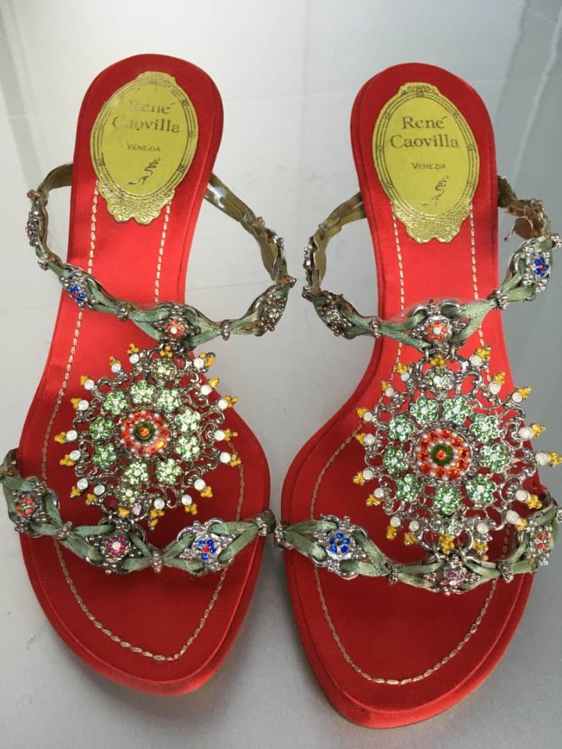 返品可　美品 レネカオビラ ドレスシューズ サンダル ミュール ハイヒール 赤 楽天市場】【お買い物マラソン ポイント2倍】ミュール サンダル