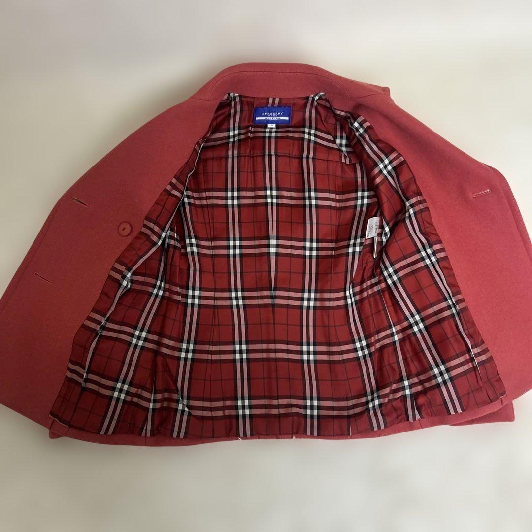 未使用級✨バーバリーブルーレーベル ピーコート ノバチェック ピンク