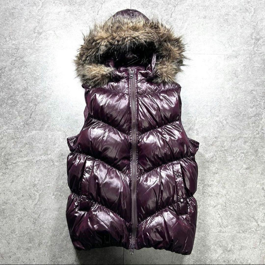 00s old gap/ファーダウンベスト/Y2K/光沢/お兄系 - メルカリ